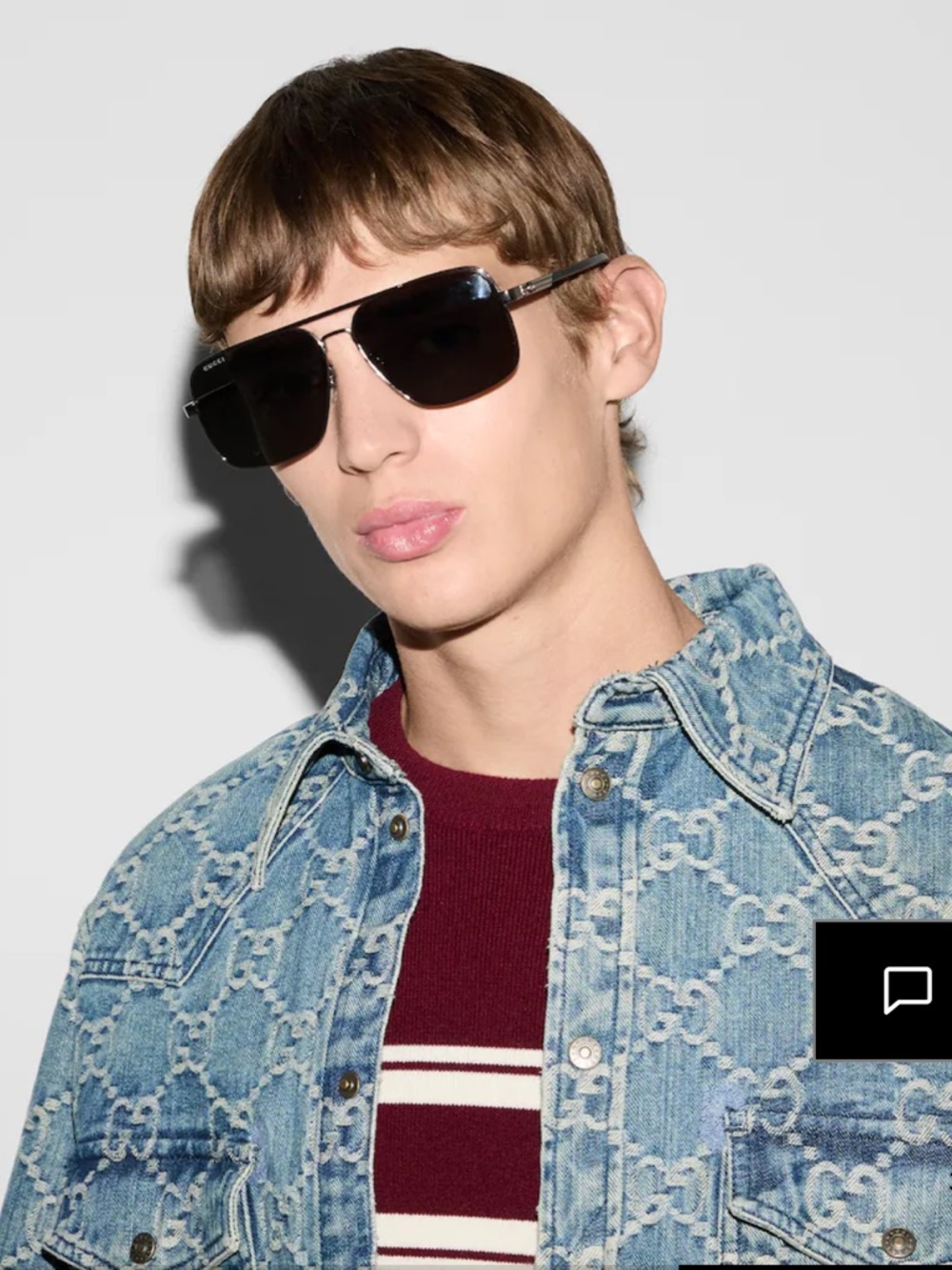 Authentic GUCCI Black/ silver Aviators - Picture 2 of 16